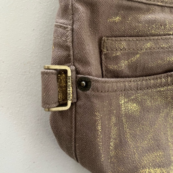 Zadig & Voltaire deluxe women’s Brown Darkside Dore Gold coated jeans - Picture 6 of 7